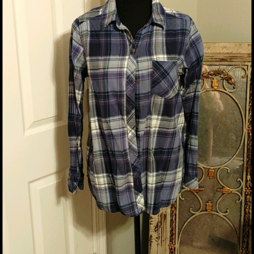 Sonoma Blue Plaid Button Down